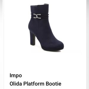 IMPO - navy blue platform booties 7M